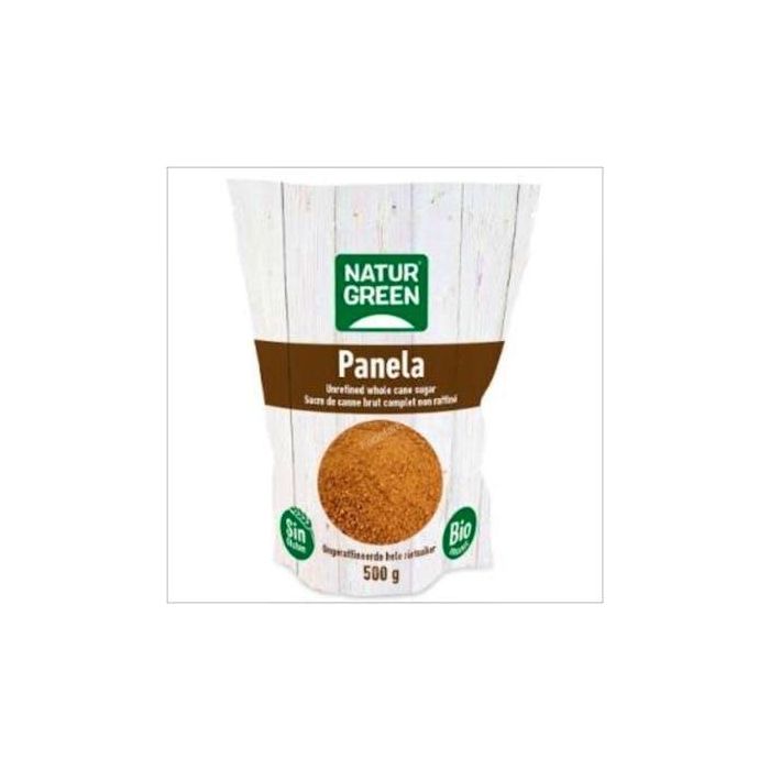 NATURGREEN Panela 500g Bio - Endulzante natural de jugo de caña de azúcar cristalizado para bebidas y repostería