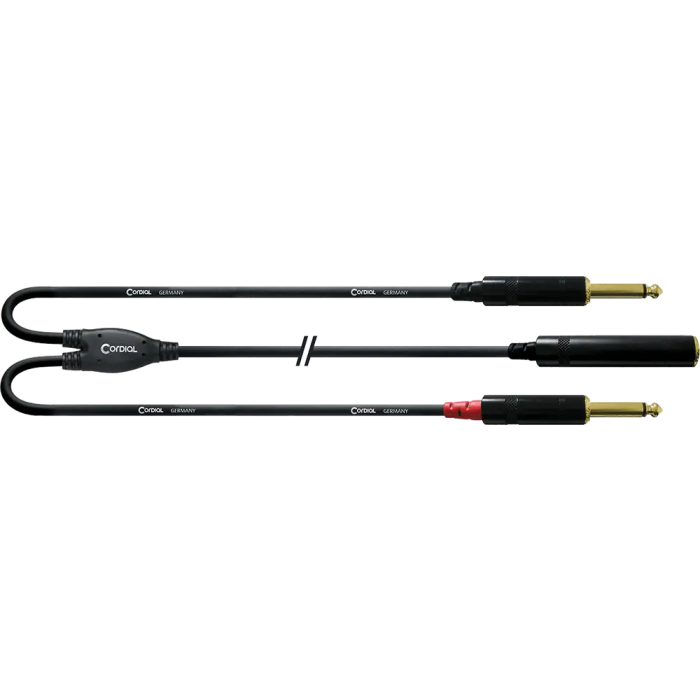 Cordial Cable Y Jack Estéreo Hembra/2 Jacks Mono Macho 30 Cm 0 Cordial Cable Y Jack Estéreo Hembra/2 Jacks Mono Macho 30 Cm 0