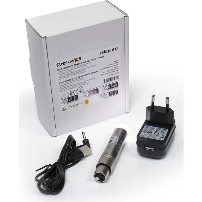 ALGAMLIGHT Receptor DMX Inalámbrico Hembra 3 Pines Batería 400m 1