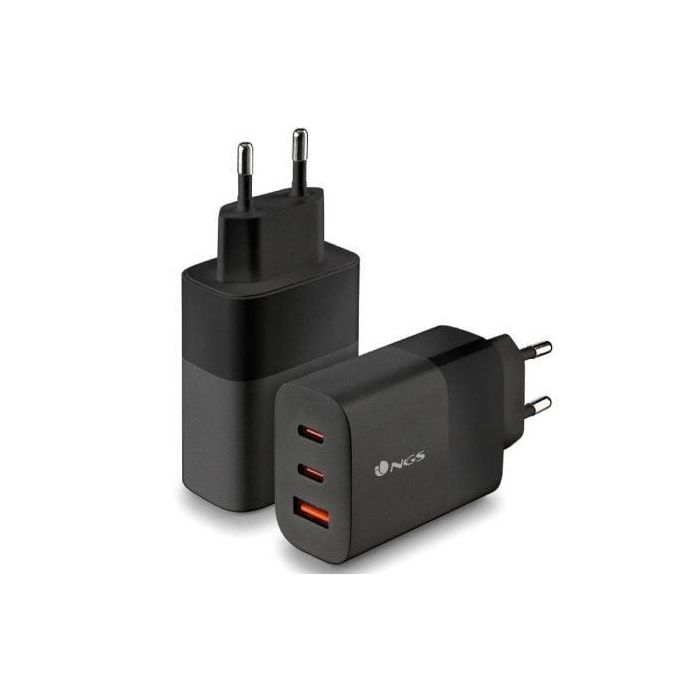 Cargador de Pared GaN NGS Bud 65W/ 2xUSB Tipo-C/ 1xUSB/ 65W 3 Cargador de Pared GaN NGS Bud 65W/ 2xUSB Tipo-C/ 1xUSB/ 65W 3