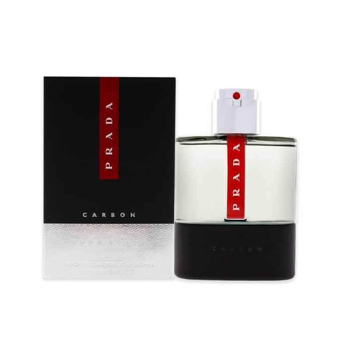 Prada Luna Rossa Carbon Eau de Toilette 100 mL Vaporizador - Perfume Masculino Aromático Fougère, con Esencia Mineral y Carbono