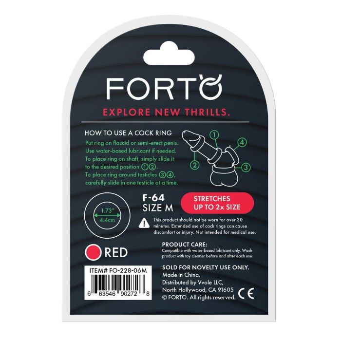 Anillo para el Pene Forto Rojo M Ø 45 mm 2