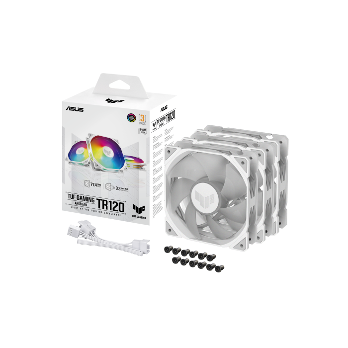 Asus TR120 ARGB 3IN1 White Carcasa del Ordenador Refrigerador de Aire Ventilador 12 cm Blanco 10