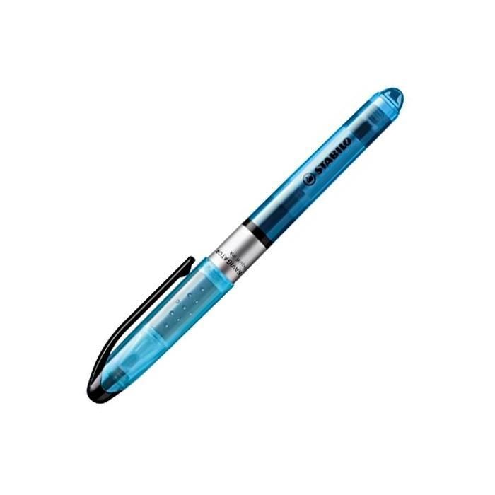 Stabilo Marcador Fluorescente Navigator Azul Caja 10 Ud - Tinta Visible, Anti-Secado, Diseño Fino