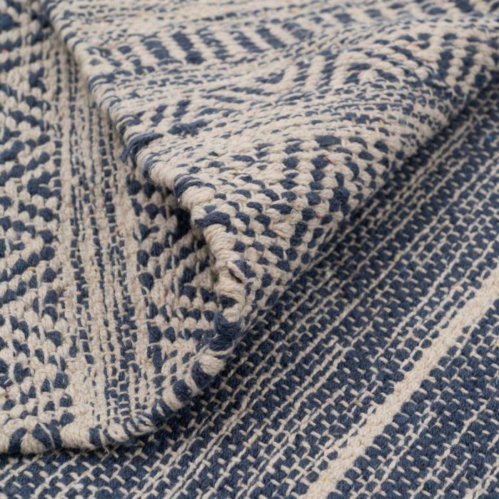 Alfombra Azul Blanco 70 % algodón 30 % Poliéster 80 x 150 cm 1 Alfombra Azul Blanco 70 % algodón 30 % Poliéster 80 x 150 cm 1