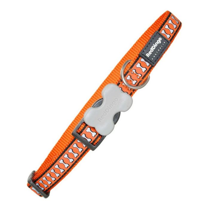 Collar para Perro Red Dingo Hueso Reflectante Naranja (1,2 x 20-32 cm)