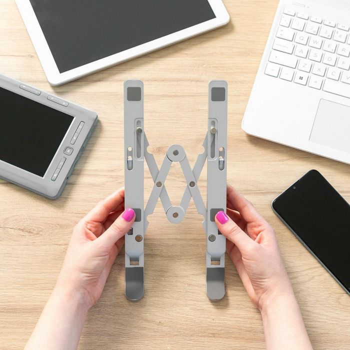 Soporte para Portátil Plegable y Regulable Flastan InnovaGoods 12 Soporte para Portátil Plegable y Regulable Flastan InnovaGoods 12