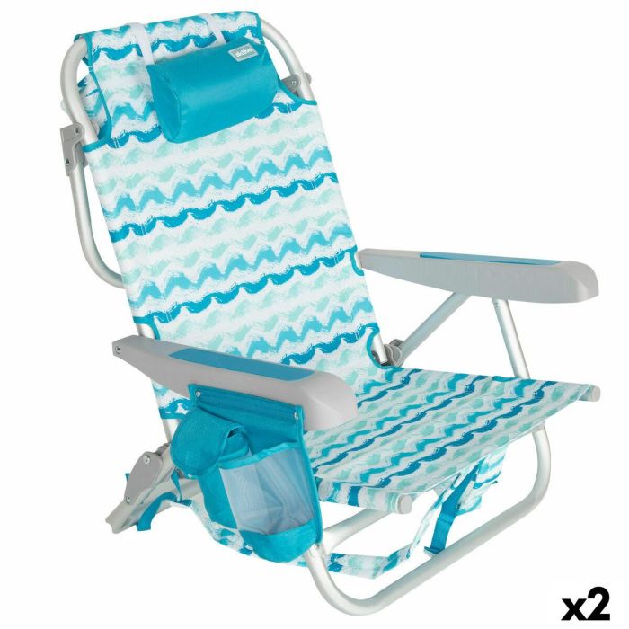 Silla de Playa Aktive 50 x 70 x 45 cm (2 Unidades) Silla de Playa Aktive 50 x 70 x 45 cm (2 Unidades)