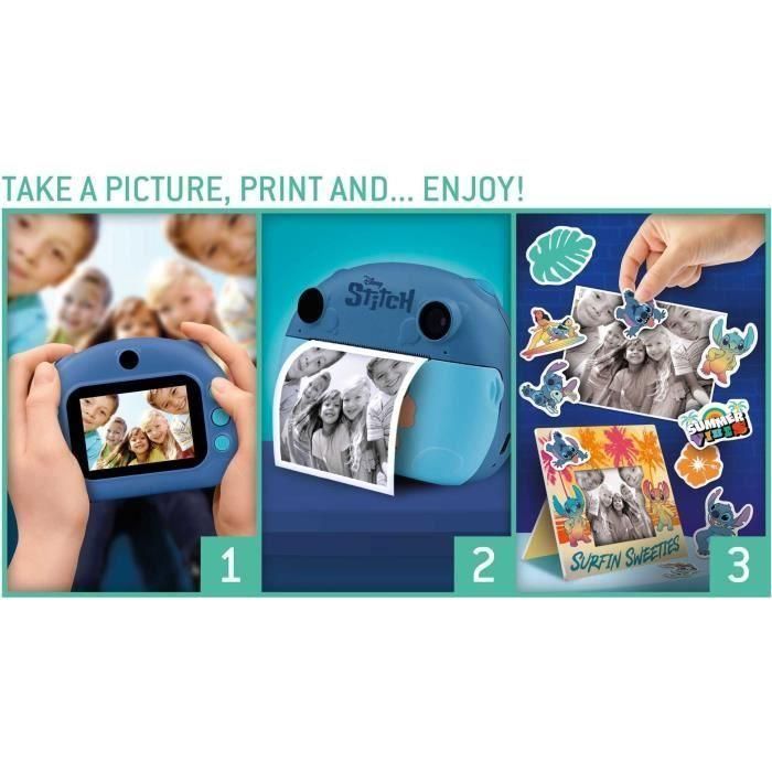 Lisciani Giochi LIS8008324107247 Cámara Instantánea PRINT CAM STITCH Lente Dual, Efectos, Marcos, Impresión Instantánea 4