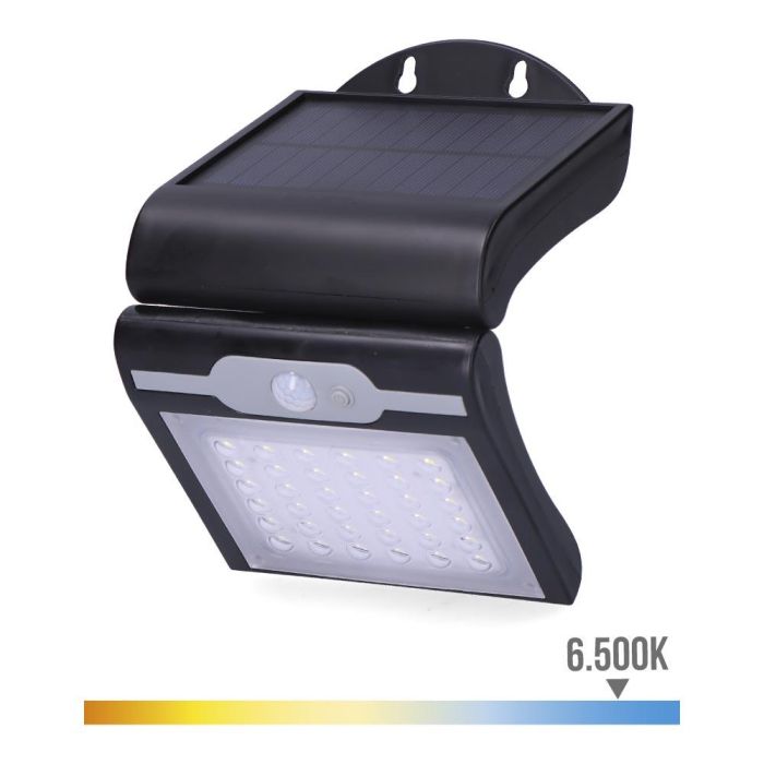 Edm Aplique Solar con Sensor Negro 2W 220 Lm 6500K IP44 0 Edm Aplique Solar con Sensor Negro 2W 220 Lm 6500K IP44 0