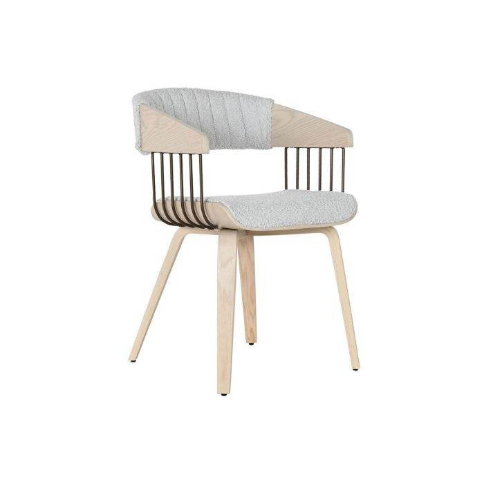 DKD Home Decor Silla Scandi Gris, Estilo Nórdico, Madera y Poliéster (Bucle), 55x76.5x53 cm, Asiento 49 cm, Desmontable DKD Home Decor Silla Scandi Gris, Estilo Nórdico, Madera y Poliéster (Bucle), 55x76.5x53 cm, Asiento 49 cm, Desmontable