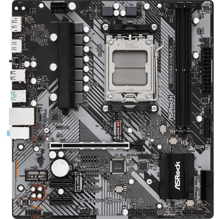 ASRock Placa Base B650M-H/M.2+ para AMD Zócalo AM5 DDR5 Micro ATX 1