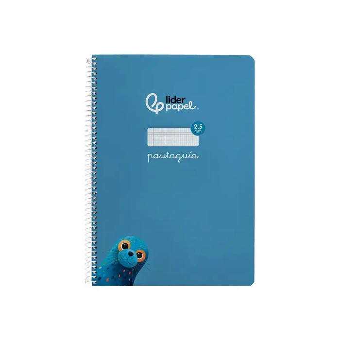 Liderpapel Cuaderno espiral A4 Pautaguía tapa blanda 80 hojas 75gr cuadro pautado 2,5mm color azul 1