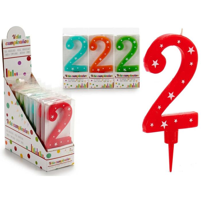 Vela Cumpleaños Números Grande 2 Surtidos - Arte Regal 17x8 cm (36 Unidades) Vela Cumpleaños Números Grande 2 Surtidos - Arte Regal 17x8 cm (36 Unidades)