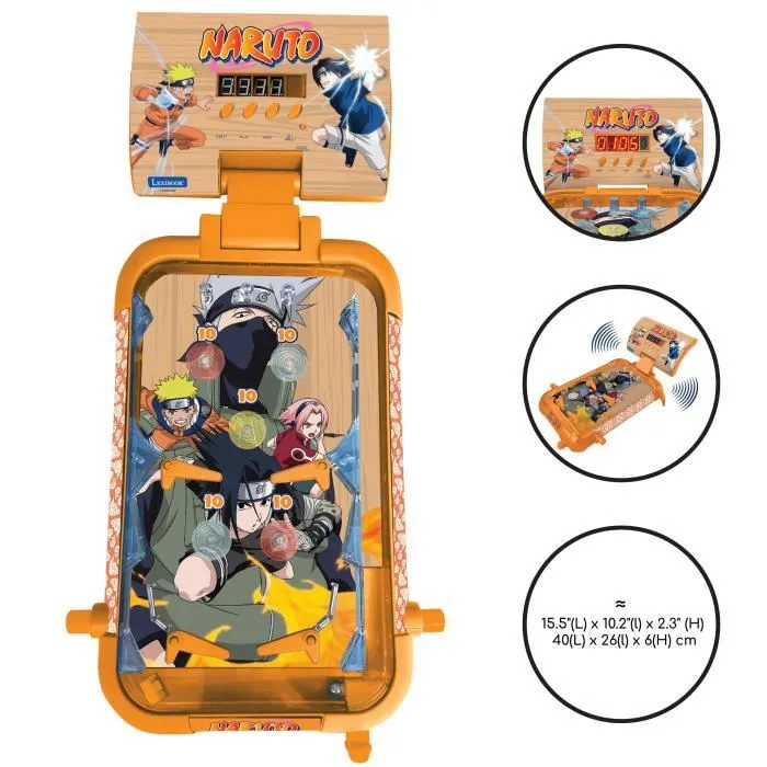 Lexibook Máquina de Pinball Electrónica de Mesa Naruto LEX3380743091976 con Sonidos, Luces y Pantalla de Puntuación 2 Lexibook Máquina de Pinball Electrónica de Mesa Naruto LEX3380743091976 con Sonidos, Luces y Pantalla de Puntuación 2