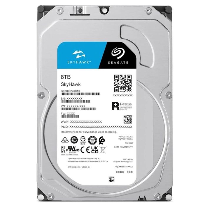 Seagate SkyHawk ST8000VX010 Disco Duro Interno 8TB 3.5" SATA3 3 Seagate SkyHawk ST8000VX010 Disco Duro Interno 8TB 3.5" SATA3 3
