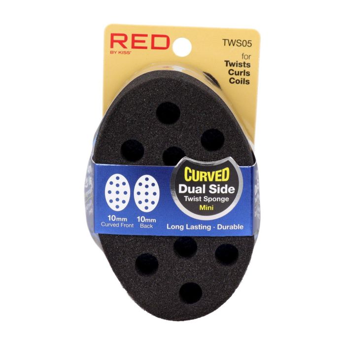 Red Kiss Twist Sponge Mini Curved Double Side Esponja Para El Cabello