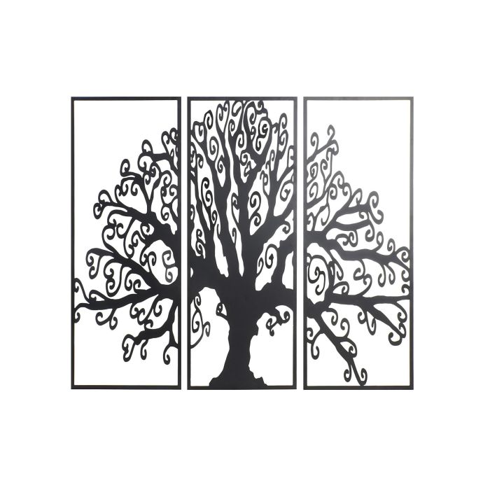 Decoracion Pared Cottage DKD Home Decor Negro 1.3 x 91 x 105 cm Set de 3 Decoracion Pared Cottage DKD Home Decor Negro 1.3 x 91 x 105 cm Set de 3