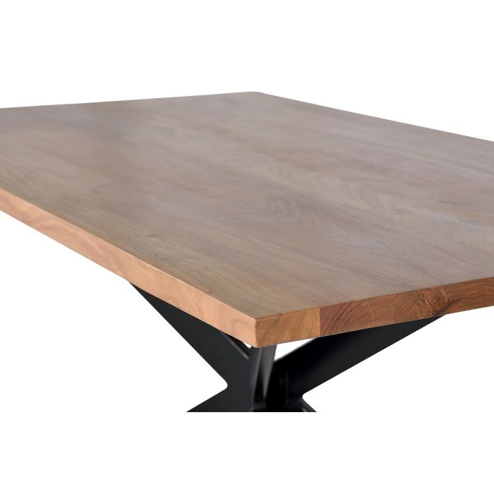 Giner y Colomer Mesa de Comedor Acacia Natural con Patas de Metal Negro 180 cm 2