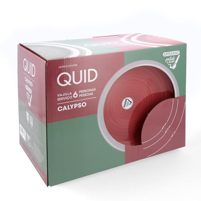 Quid Vajilla Calypso Cerámica 18 Piezas 6 Personas Rojo Decorado Pintado a Mano Apto Microondas Lavavajillas 1 Quid Vajilla Calypso Cerámica 18 Piezas 6 Personas Rojo Decorado Pintado a Mano Apto Microondas Lavavajillas 1