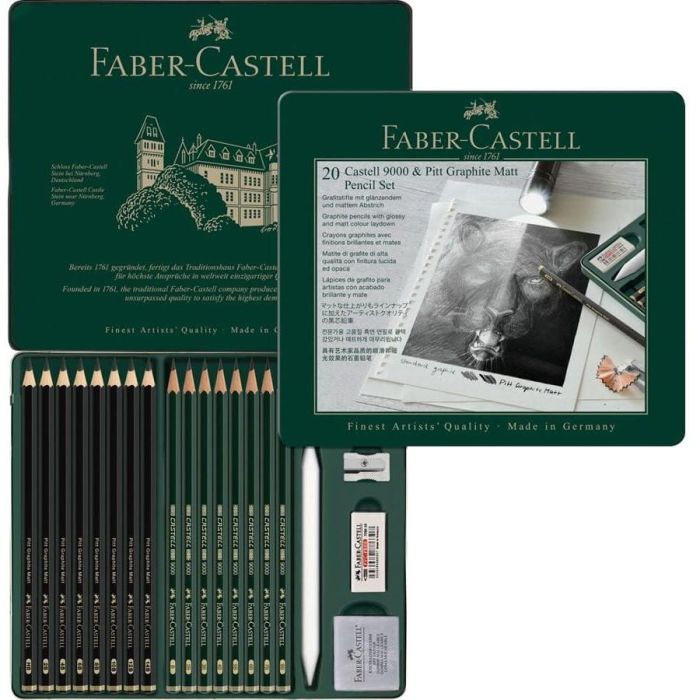 FABER-CASTELL Set Pitt Graphite Matt & Castell 9000 2 FABER-CASTELL Set Pitt Graphite Matt & Castell 9000 2