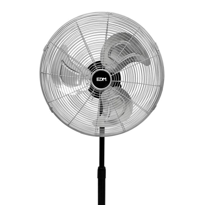 Ventilador de pie industrial, negro/cromado, potencia 80 W, aspas ø50 cm, altura regulable 60-90 cm 1 Ventilador de pie industrial, negro/cromado, potencia 80 W, aspas ø50 cm, altura regulable 60-90 cm 1