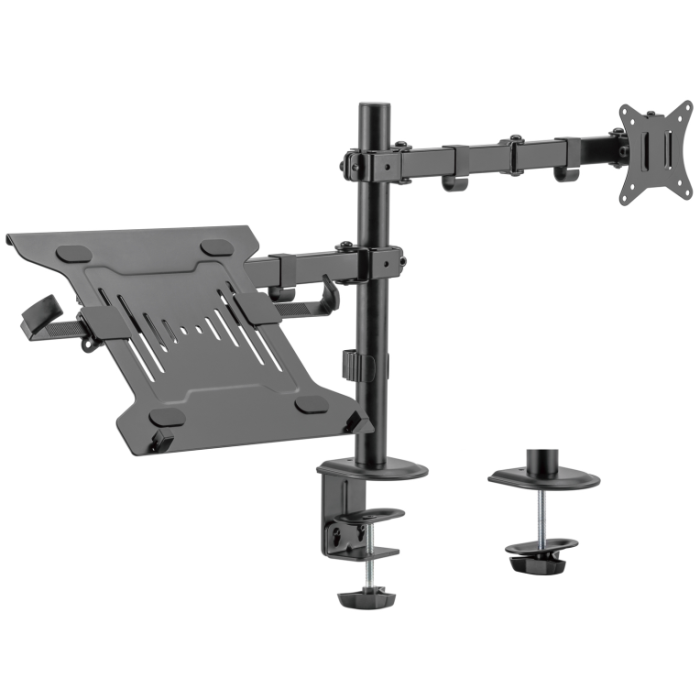 EWENT EW1519 Soporte de Mesa para Monitor y Portátil Negro hasta 32" y 15.6"