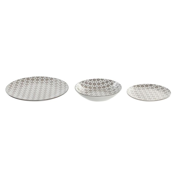 Vajilla Moderno DKD Home Decor Beige 27 x 2 x 27 cm Set de 18 4 Vajilla Moderno DKD Home Decor Beige 27 x 2 x 27 cm Set de 18 4