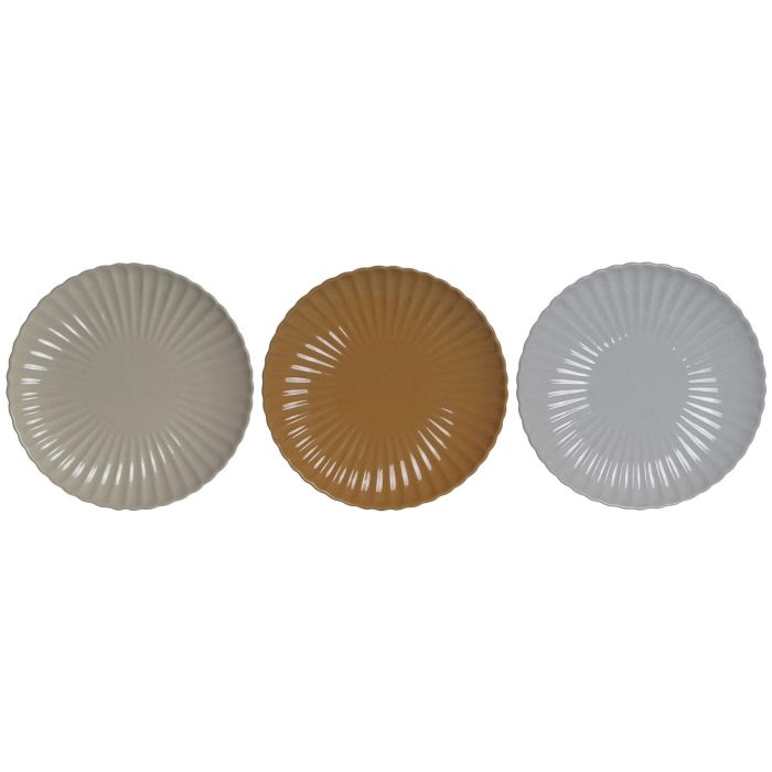 Plato Scandi DKD Home Decor Beige Blanco 26 x 3 x 26 cm (6 Unidades) Plato Scandi DKD Home Decor Beige Blanco 26 x 3 x 26 cm (6 Unidades)