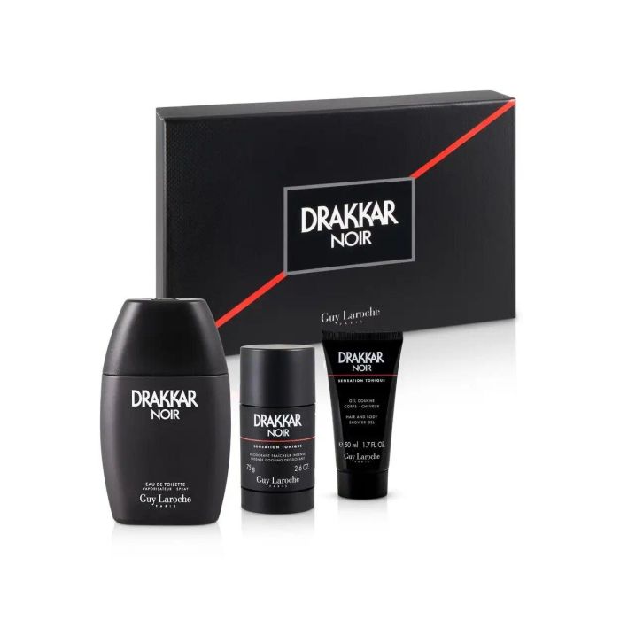 Set Guy Laroche: Drakkar Noir, Eau De Toilette, For Men, 100 ml + Drakkar Noir, Cleansing, Shower Gel, For All Skin Types, 50 ml + Drakkar Noir, Anti-Perspirant, Deodorant Spray, For Men, 150 ml