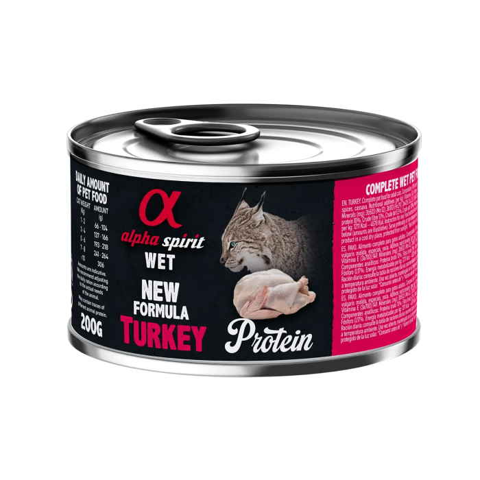 Alpha Spirit Spirit Feline Pavo Lata Caja 6x200 gr