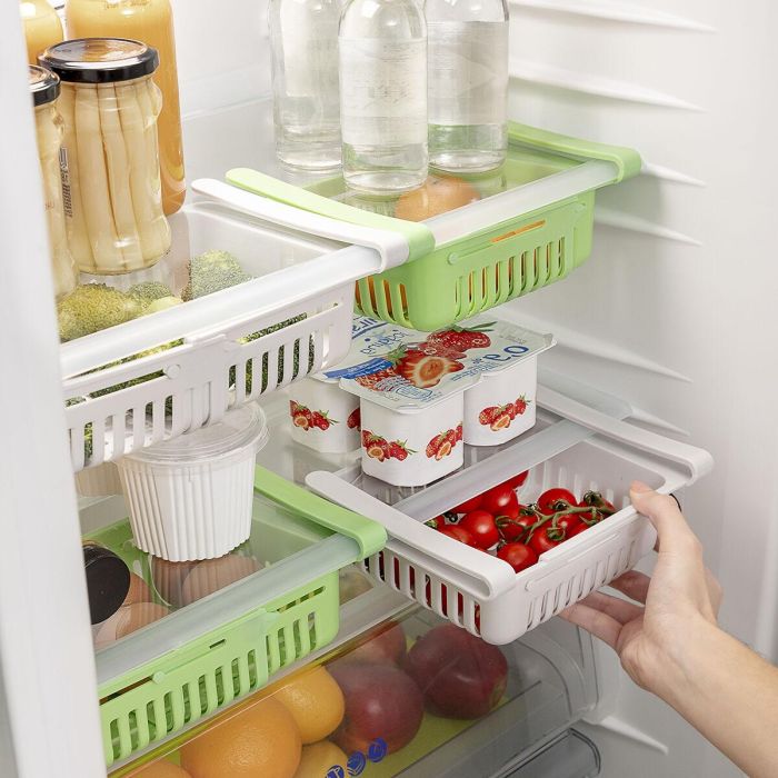 Organizador Ajustable para Nevera Friwer InnovaGoods 2 Unidades 3 Organizador Ajustable para Nevera Friwer InnovaGoods 2 Unidades 3