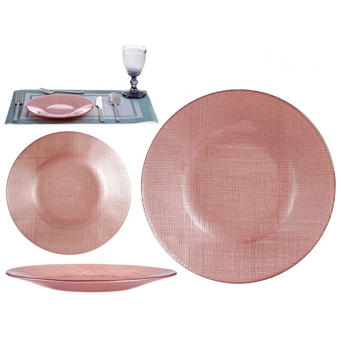 Plato Vidrio 21Cm Rosa Pastel Vivalto (24 Unidades) Plato Vidrio 21Cm Rosa Pastel Vivalto (24 Unidades)