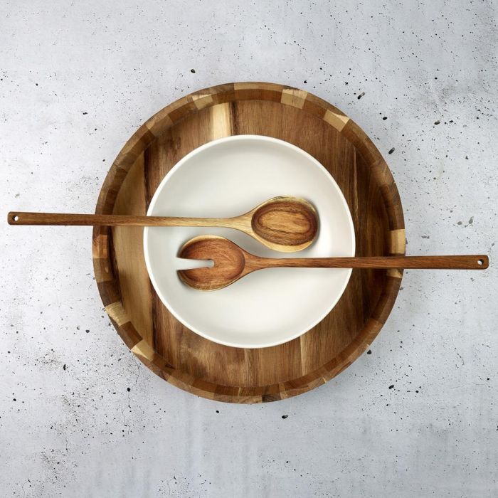 Home Deco Factory Juego de 2 Cubiertos Servir Acacia Cocooning 33x7 cm 2 Home Deco Factory Juego de 2 Cubiertos Servir Acacia Cocooning 33x7 cm 2