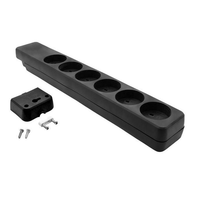 MicroConnect Open-end Danish EDB 6-way power strip, Black MicroConnect Open-end Danish EDB 6-way power strip, Black