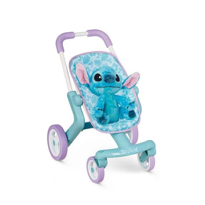 Smoby Silla de Paseo Infantil Stitch con Peluche, 49x38x53 cm, Edad Mínima 3 Años