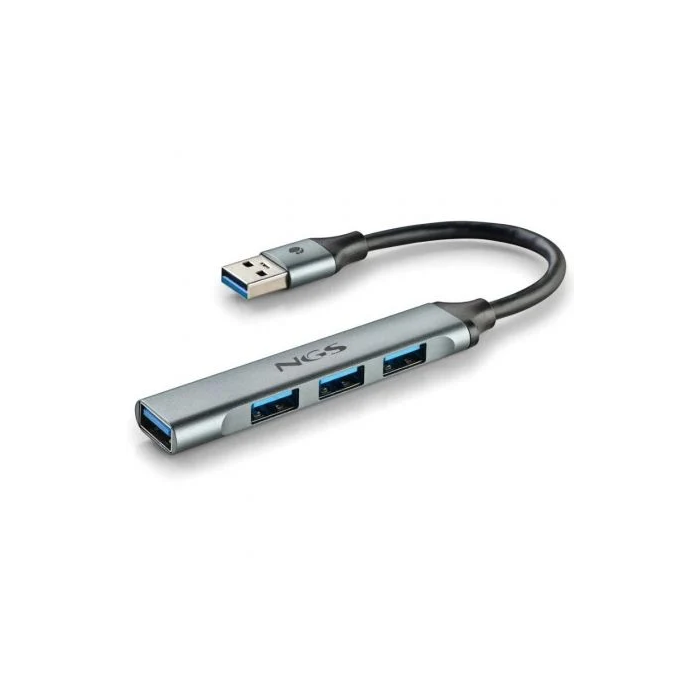 NGS IHUB4 MICRO Hub USB 4 Puertos (1x USB 3.2 Gen1 5Gbps, 3x USB 2.0) Gris 1