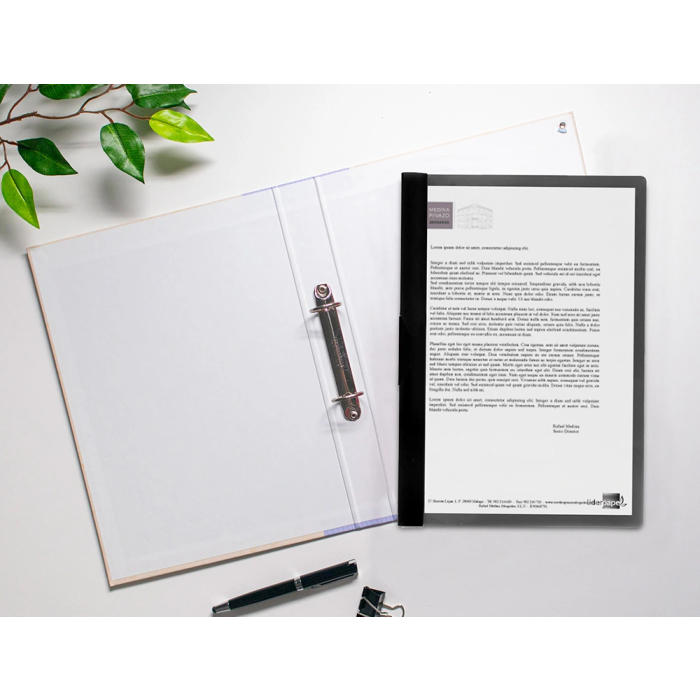 Liderpapel 45325 Carpeta Dossier Pinza Lateral Polipropileno DIN A4 Negro para 60 Hojas con Pinza Deslizante 5