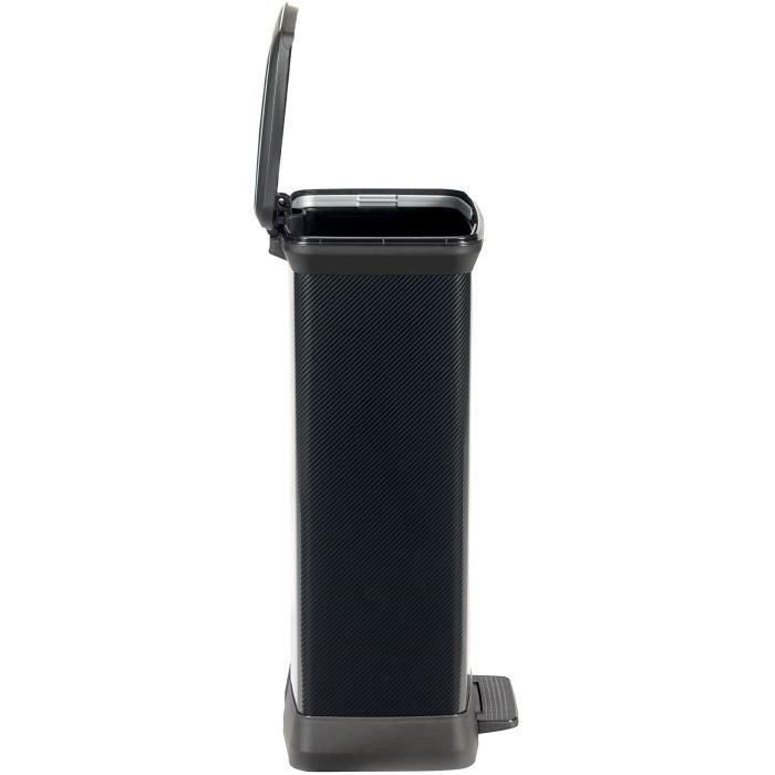 Curver Papelera Decobin Rectangular Estrecha y Alta 50 L Negro Carbón con Aspecto Acero Inoxidable 100% Reciclable 2 Curver Papelera Decobin Rectangular Estrecha y Alta 50 L Negro Carbón con Aspecto Acero Inoxidable 100% Reciclable 2