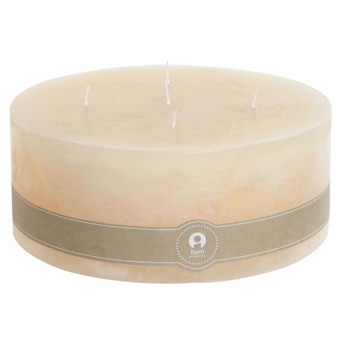 DKD Home Decor Vela Basicos de Cera Crema, 5 Mechas, 80 Horas, 4400 gr, 25 x 25 x 10 cm