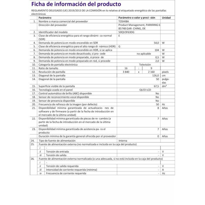 Smart TV Toshiba 50QV3F63DG 4K Ultra HD 50" QLED 2 Smart TV Toshiba 50QV3F63DG 4K Ultra HD 50" QLED 2