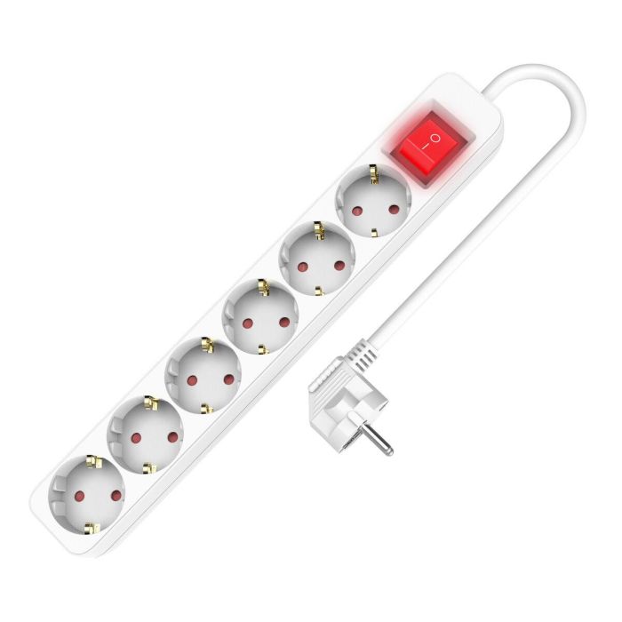 Regleta Enchufes 6 Tomas sin Interruptor TM Electron TMUAD506S Blanco 3680 W (1,5 m) 5