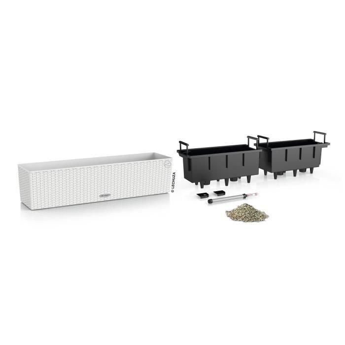 Jardinera - Balconera cottage 80 - Kit completo - Blanco - 12 L - LECHUZA 1