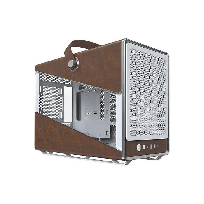 Montech Heritage TG Caja de PC Midi Tower Blanca con Imitación Piel y Ventana Lateral 1