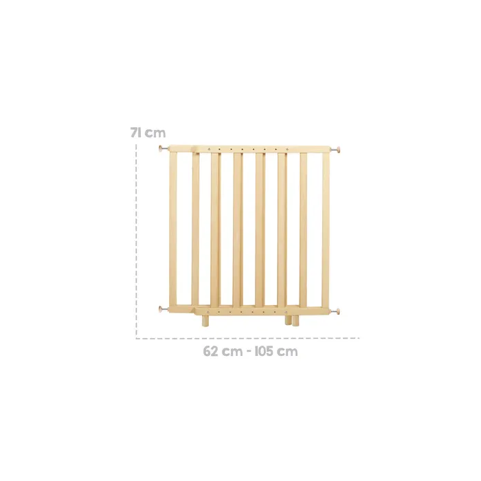 Roba Barrera de Seguridad para Bebés ROB4005317236162 - Para Puertas y Escaleras - De 62 a 106 cm - Madera Natural 2