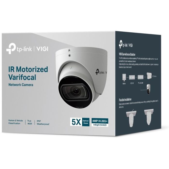 TP-Link InSight S445ZI Cámara Seguridad IP Exterior VIGI 4MP IR Varifocal Motorizada 5x Zoom IP67 PoE 3