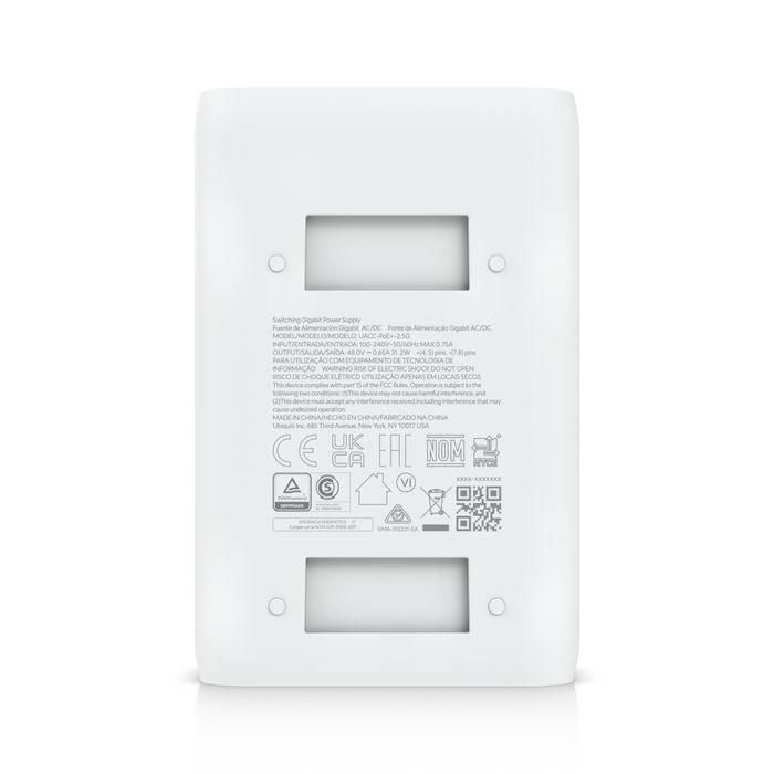 Ubiquiti 2.5G PoE+ Adapter (30W), 48V DC / 0.65A, 93 x 62 x 35 mm (3.7 x 2.4 x 1.4") 1 Ubiquiti 2.5G PoE+ Adapter (30W), 48V DC / 0.65A, 93 x 62 x 35 mm (3.7 x 2.4 x 1.4") 1