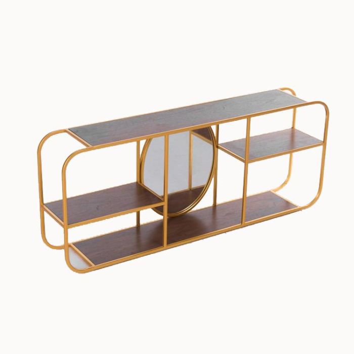 DKD Home Decor Espejo Dorado Marron con Estantería 18 x 40 x 100 cm 2