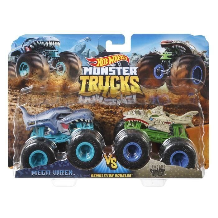 Hot Wheels - Conjunto de 2 vehículos de doble demolición Monster Truck - Autos pequeños - 3 años y + 2