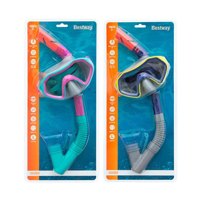 Bestway Conjunto Mascara y Tubo Adulto Valvula de Purga Color Surtido +14 Años Playa y Piscina 24021 3 Bestway Conjunto Mascara y Tubo Adulto Valvula de Purga Color Surtido +14 Años Playa y Piscina 24021 3